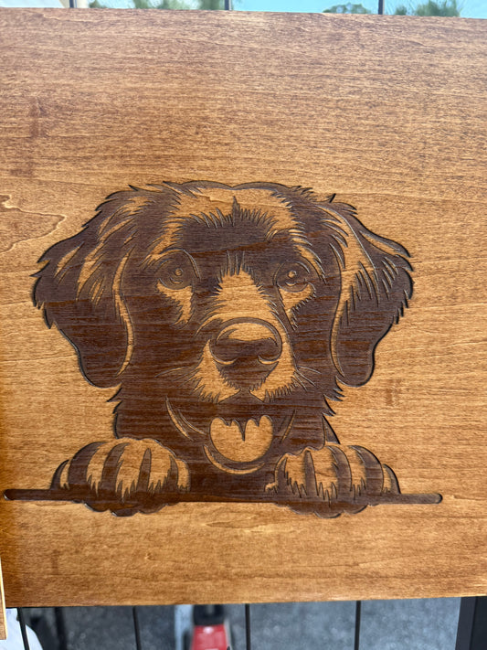 Laser engraved wood sign