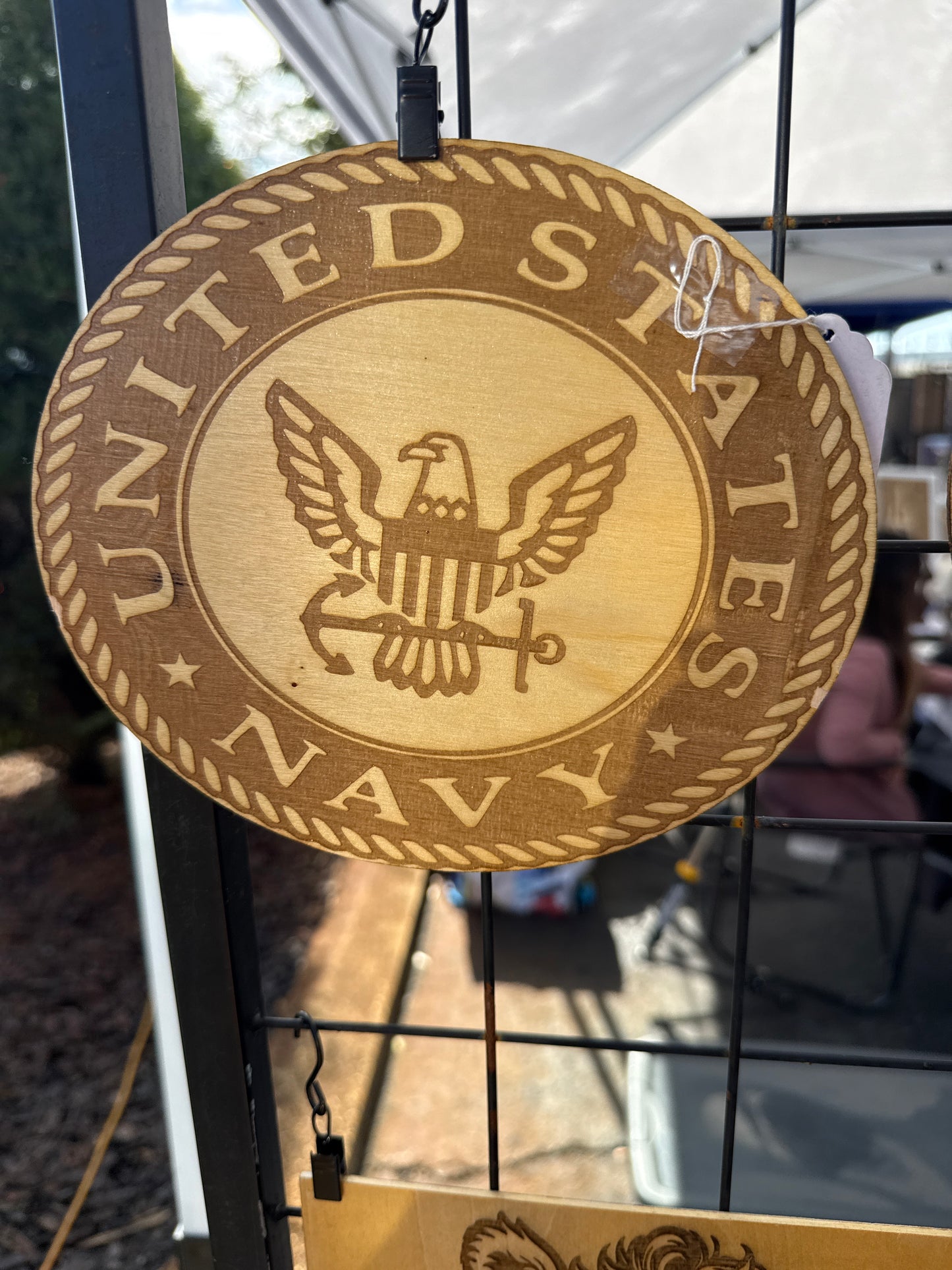 Laser engraved sign